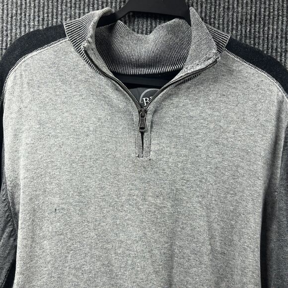 Buckle BKE‎ Sweater Mens Large Standard Fit Grey 1/4 Zip Cotton Pullover Casual - Picture 3 of 11